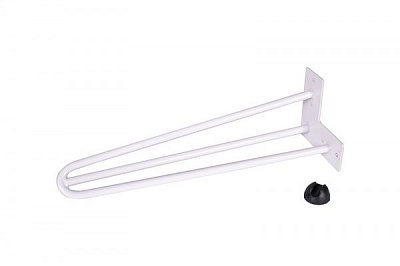 Мебельная ножка DC прутовая d=12 мм с подножкой Н=406 мм белая 