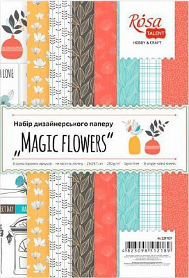 Бумага для дизайна Magic Flowers односторонняя глянцевая А4 Rosa Talent