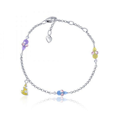 Браслет на цепочке UMa&UMi Мышка с сыром