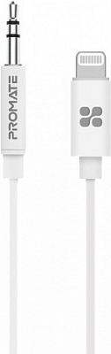 Перехідник Promate AudioLink-LT1 Lightning to Jack 3.5 мм 1 м білий (audiolink-lt1.white)