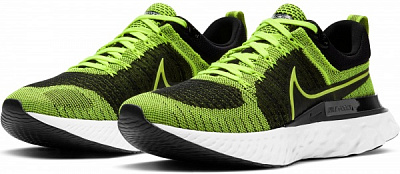 Кросівки Nike React Infinity Run Flyknit 2 CT2357-700 р.US 9,5 салатово-чорний