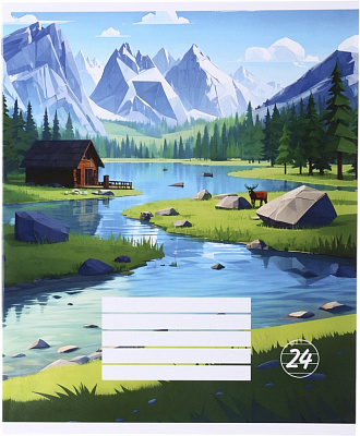 Тетрадь школьная Pixel landscape1_25 24 листов линия Nota Bene