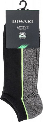 Шкарпетки Diwari ACTIVE (ультракороткі) 044 р. 25 чорний із сірим 15С-44СП