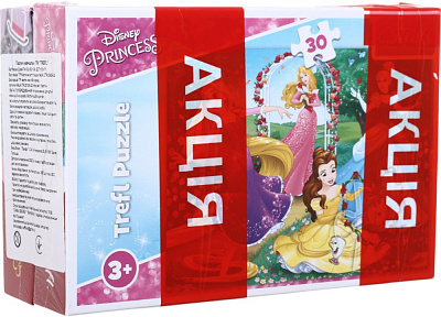 Набір пазлів Trefl (30 + 60 елементів) Принцеси та Милі котики 18267/17373