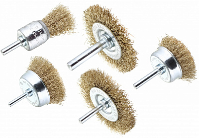 Набор щеток 5 шт. из рифленой проволоки со стержнем 1/4 Compass