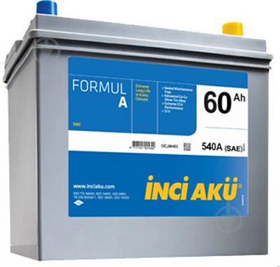 Аккумулятор автомобильный INCI Formula Asia (Taurus) 60А 12 B D23 060 054 011 «+» справа