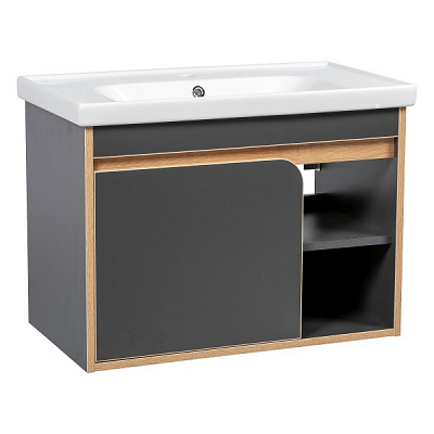 Тумба подвесная Aqua Rodos Темпо 80 см с умывальником Frame