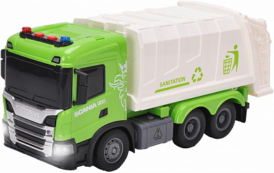 Автомодель TechnoDrive 1:43 Big Truck Мусоровоз Scania свет звук 6410KS