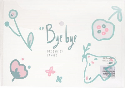 Папка-конверт Рисунки цветов белые