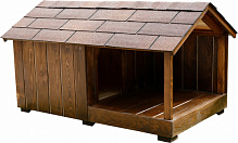 Дом для собак С навесом 1300х750 мм средняя сосна цельная двухскатная крыша