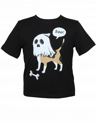 Футболка для девочек/для мальчиков WP Merchandise Halloween Собака-призрак р.104–110 черный 22110 