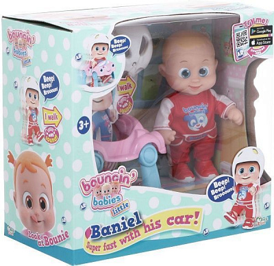 Кукла Bouncin' Babies Baniel с машинкой