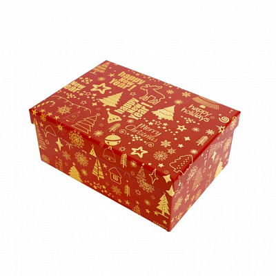 Коробка подарункова з ялинками 27х20 см 1110231205