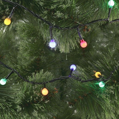 Электрогирлянда линейная внутренняя встроенный светодиод (LED) 48 ламп 2,4м Жемчужные шарики LDBL048M-10-C 