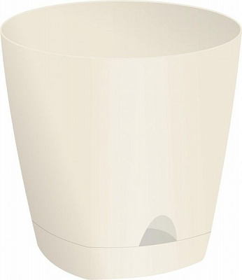 Горшок для цветов InGreen Amsterdam с прикорневым поливом круглый 8 л сливочный крем 