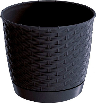 Горшок пластиковый Prosperplast Ratolla round круглый 2,8л антрацит (70764-433) 