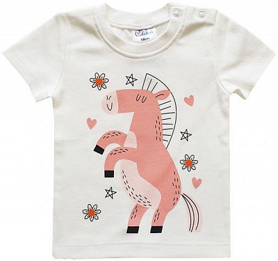 Футболка для девочек для девочек Colibri р.74 бежевый с рисунком G4074k 