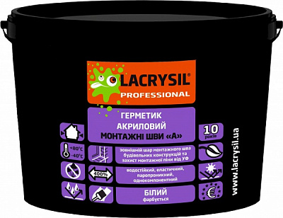 Герметик акриловий Lacrysil для швів білий 3 кг