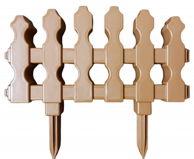 Декоративна огорожа для клумб Тірапласт Марсель 4 шт. коричневий