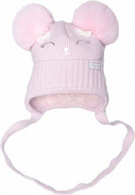 Шапочка детская для девочки Kraft+ р.36-38 светло-розовый 1963 