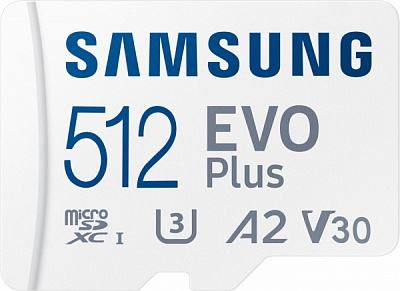 Карта памяти Samsung microSDXC 512 ГБ Class 10 (MB-MC512KA/RU) EVO Plus UHS-I + SD адаптер 