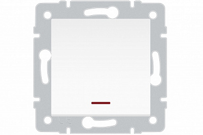 Механізм вимикача одноклавішний HausMark Stelo з підсвіткою білий 501-0288-111