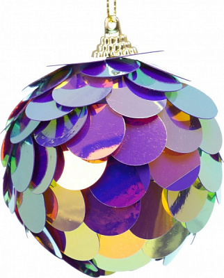 Ялинкова іграшка в форме шара с пайетками в ассортименте 80 мм CAA125110
