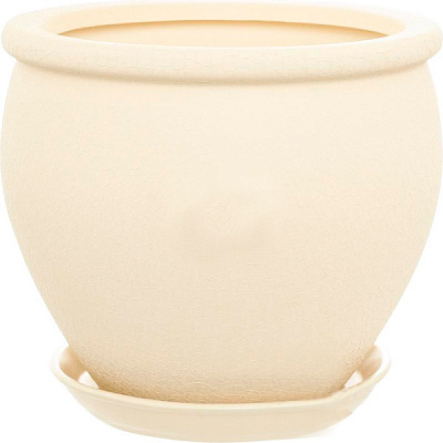 Горщик керамічний Оріана-Запоріжкераміка В'єтнам №2 шовк круглий 10,5л бежевий (011-2-096)