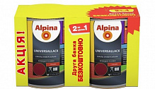 Емаль універсальна алкідна Alpina UNIVERSALLACK Комплект 1+1 RAL 9005 чорний шовковистий мат 0,75л