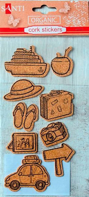 Набор наклеек пробковый стикер 9 шт.