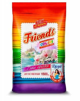 Стиральный порошок для машинной и ручной стирки Друг универсальный COLOR 1,5 кг