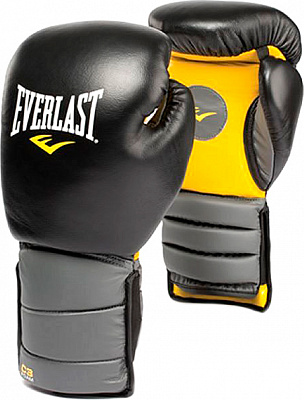 Боксерские перчатки Everlast 171101 р. универсальный черный с желтым