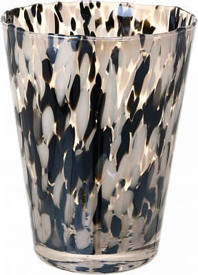 Ваза стеклянная Wrzesniak Glassworks Confetti 24 см черно-белая 27-1061D