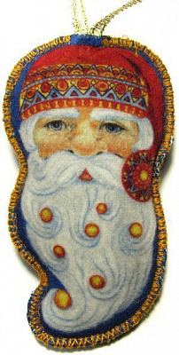 Подвеска фетровая Дед Мороз синий 8,5 см