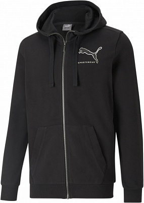Джемпер Puma ATHLETICS FZ Hoodie TR 58576101 р. XS черный