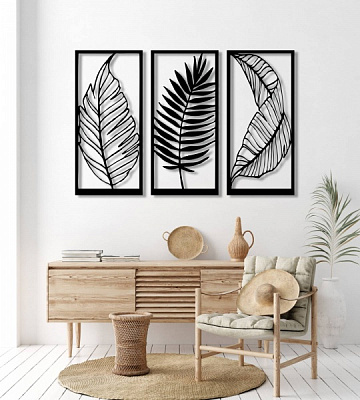 Декор настенный Перья 2 PN 263 68x102 см черный 