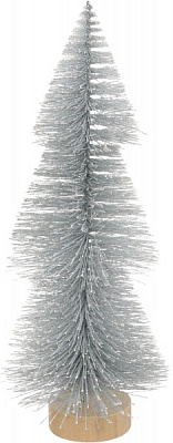Ялинка декоративна настільна срібна 13x30 см