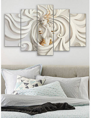 Картина модульна Картина модульна 5 частин Дівчина МК 50188 125x80 см ЕО226