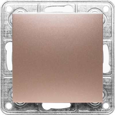 Вимикач одноклавішний LXL Tesla TLXL3502A без підсвітки бронзовий 3502A champagne