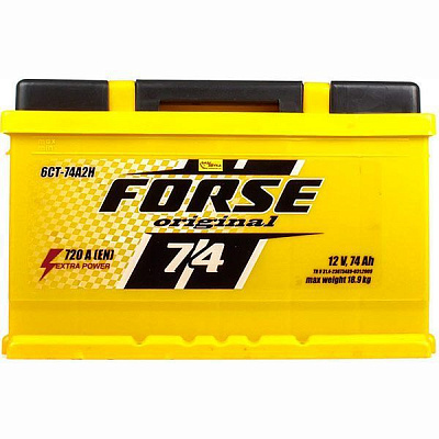 Аккумулятор автомобильный Forse 74А 12 B «+» справа
