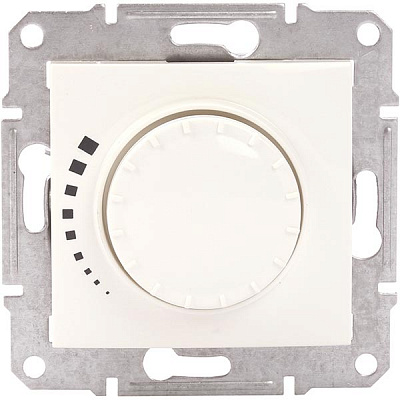 Светорегулятор поворотно-нажимной Schneider Electric Sedna проходной 60-500 Вт с индикатором IP20 кремовый SDN2200523