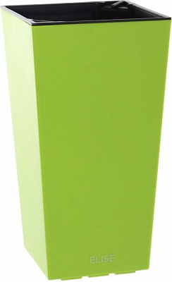 Горшок пластиковый Plastkon ELISE матовый квадратный 14,4л салатовый 