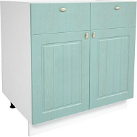 Тумба нижняя МС Прованс изумруд Ням 80/82/52 (2+2) с метабоксом прованс изумруд Грейд