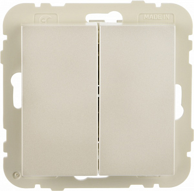 Вимикач прохідний двоклавішний Efapel Logus без підсвітки 10 А 250В IP20 кремовий