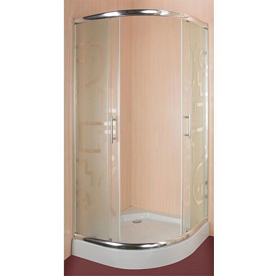 Душова кабіна UP! (Underprice) R-522 PT 08 900x900x1940 профіль хром, скло прозоре з малюнком