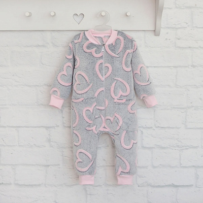 Ромпер для девочки Blanka Сердечки р.92 серый 110335 