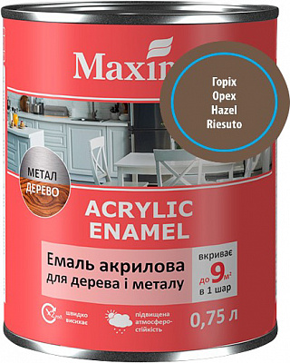 Емаль акрилова Maxima горіх мат 0,75л 0,75кг