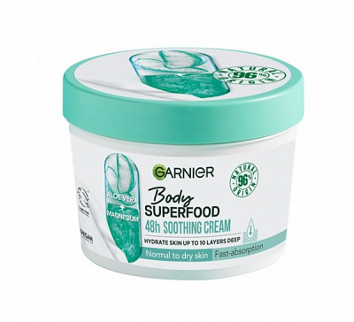 Крем для тіла Garnier Body Superfood Алое зволожуючий для нормальної та сухої шкіри тіла 380 мл