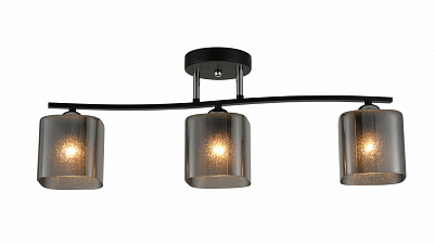 Люстра стельова Sensio Glimmer 3x40 Вт E27 чорний/димчастий LS-07363/3S-E2740W