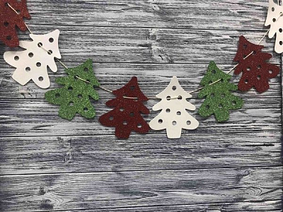 Гирлянда декоративная Діамантові ручки Елочка микс цветов 123022 2 м